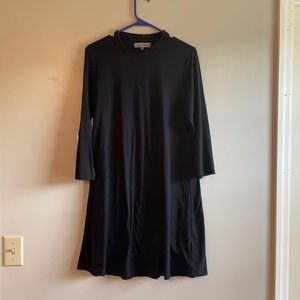 High neck black dress